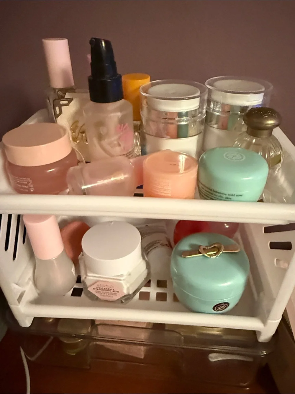 White two layer shelf